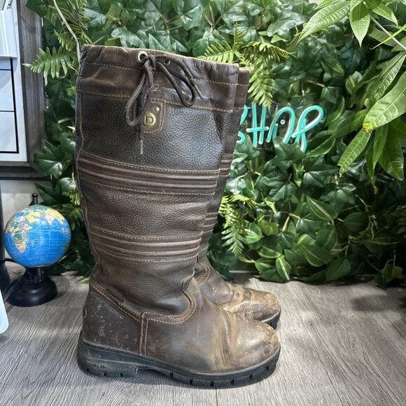 Dublin River Riding Boots Womens 8 Brown Leather Waterproof Outdoor Regular Calf - Picture 1 of 11